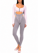Perle Jumpsuit - Baby Pink & Light Gray