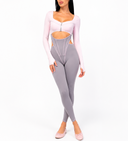 Perle Jumpsuit - Baby Pink & Light Gray