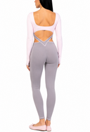 Perle Jumpsuit - Baby Pink & Light Gray