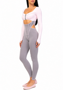 Perle Jumpsuit - Baby Pink & Light Gray