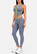 Aragon Jumpsuit - Gray & Lemon