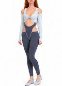 Mille Feuille Jumpsuit - Light Blue & Gray