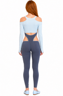 Mille Feuille Jumpsuit - Light Blue & Gray