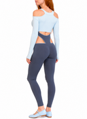 Mille Feuille Jumpsuit - Light Blue & Gray