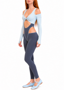 Mille Feuille Jumpsuit - Light Blue & Gray