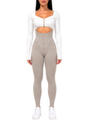 The Valeron Jumpsuit - Off White & Beige