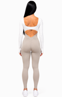 The Valeron Jumpsuit - Off White & Beige