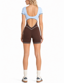 The Belmont Jumpsuit  - Ice Blue & Chocolate