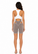 Lucienne Jumpsuit - Mocha & White