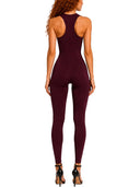 Back view of AP Collection Delani Burgundy jumpsuit