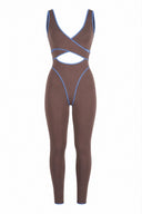 Chateau Jumpsuit - Chocolate & Indigo