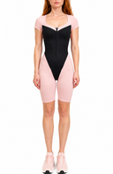 Dantelle Jumpsuit - Blush Nude & Black Leather