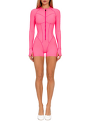 Model wearing the Elowen Hot Pink luxury women's jumpsuit by AP Collection
