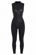 Velaya Jumpsuit - Black & Leather