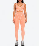 Chateau Jumpsuit - Peach & White