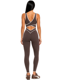 Chateau Jumpsuit - Chocolate & White