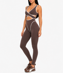 Chateau Jumpsuit - Chocolate & White