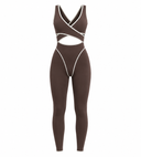 Chateau Jumpsuit - Chocolate & White