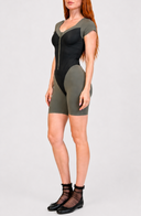 Dantelle Jumpsuit - Khaki & Black Leather