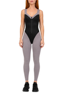 Duvelle Jumpsuit - Gray & Leather