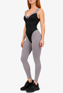 Duvelle Jumpsuit - Gray & Leather