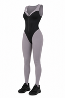 Duvelle Jumpsuit - Gray & Leather