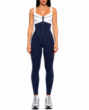 L'atelier Jumpsuit - Buttercream & Navy Blue