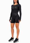Liora Jumpsuit - Black & Leather