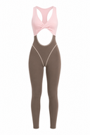 Odette Jumpsuit - Blush Nude & Capuccino