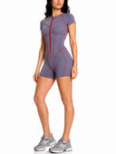 Solaire Jumpsuit - Gray & Red