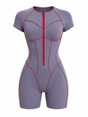 Solaire Jumpsuit - Gray & Red