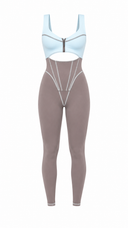 The Manor Jumpsuit - Ice Blue & Gray