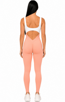 The Manor Jumpsuit - Off White & Peach