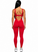 The Manor Jumpsuit - Red Satin