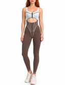 The Manor Jumpsuit - Sky Blue & Chocolate