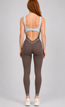 The Manor Jumpsuit - Sky Blue & Chocolate