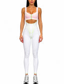 The Manor Jumpsuit - Baby Pink & Off White