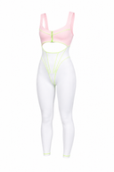 The Manor Jumpsuit - Baby Pink & Off White