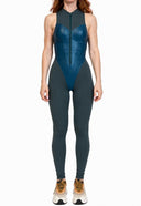 Velaya Jumpsuit - Emerald Green & Leather