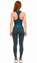Velaya Jumpsuit - Emerald Green & Leather